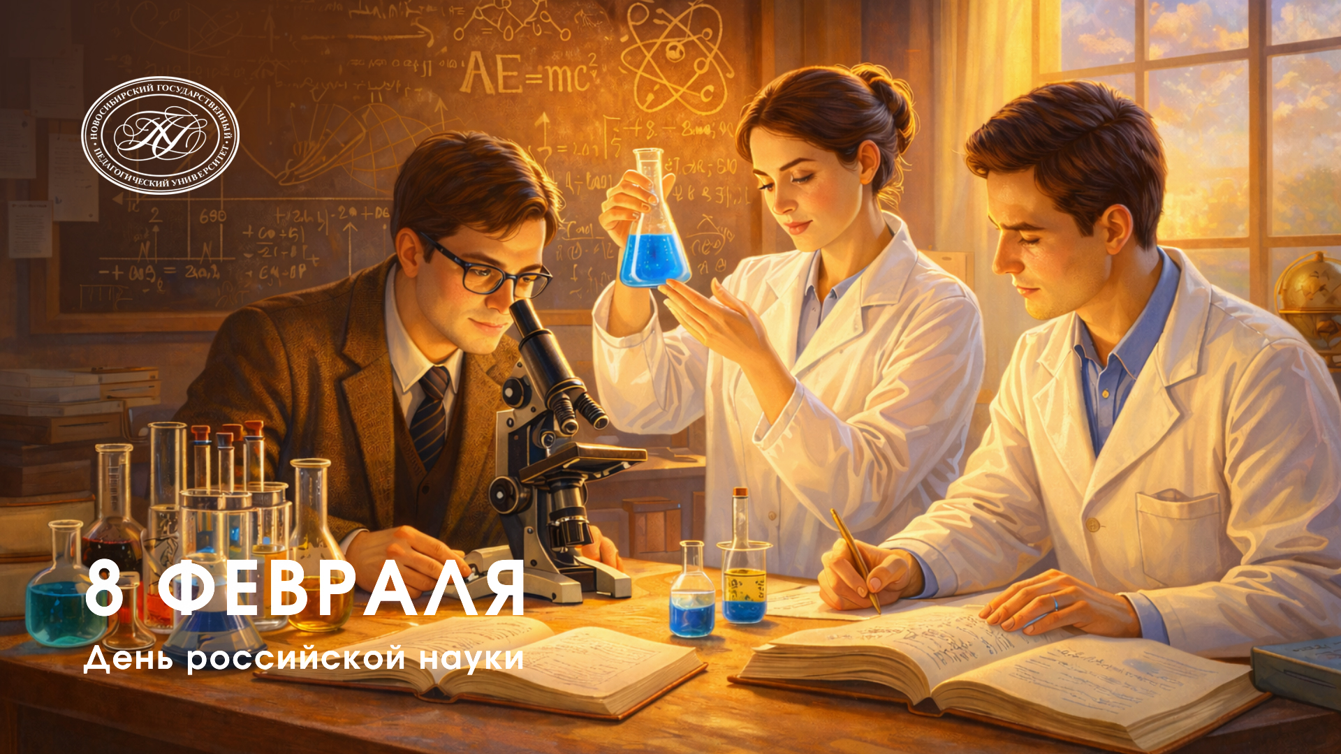 ФОТО к новости: Поздравление и.о. ректора Сергея Александровича Нелюбова с Днем российской науки!