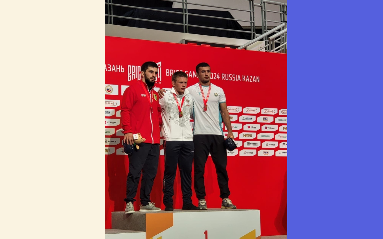 ФОТО к новости: Золото Игр БРИКС в греко-римской борьбе отправляется в НГПУ!